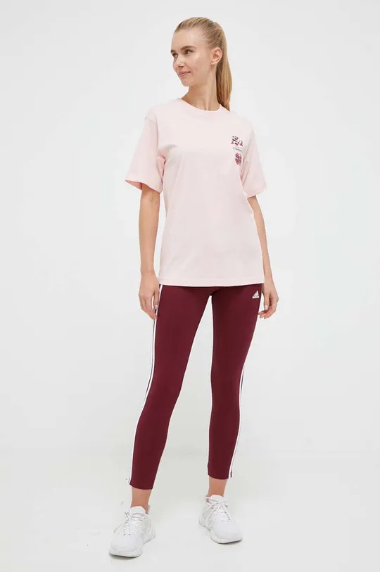 Bombažna kratka majica Puma X LIBERTY roza