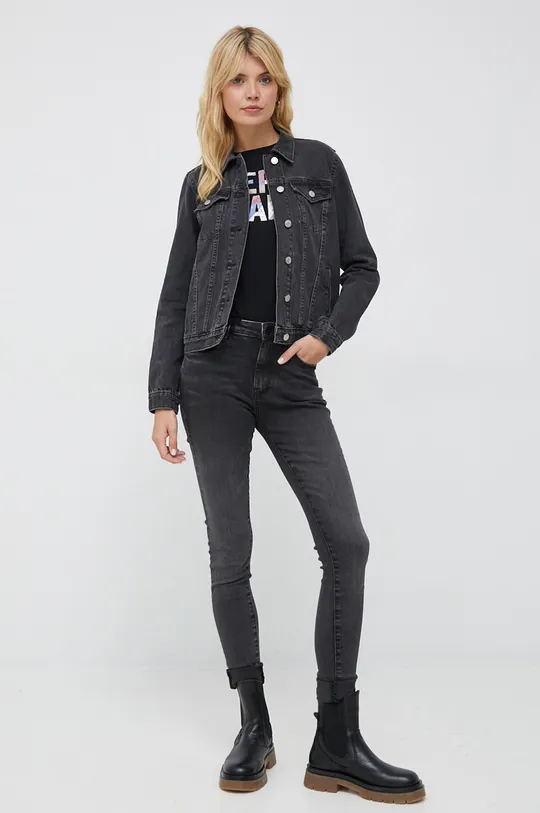 Βαμβακερή μπλούζα με μακριά μανίκια Pepe Jeans Luna μαύρο