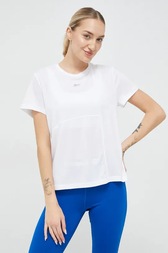 λευκό Μπλουζάκι για τρέξιμο Reebok Γυναικεία