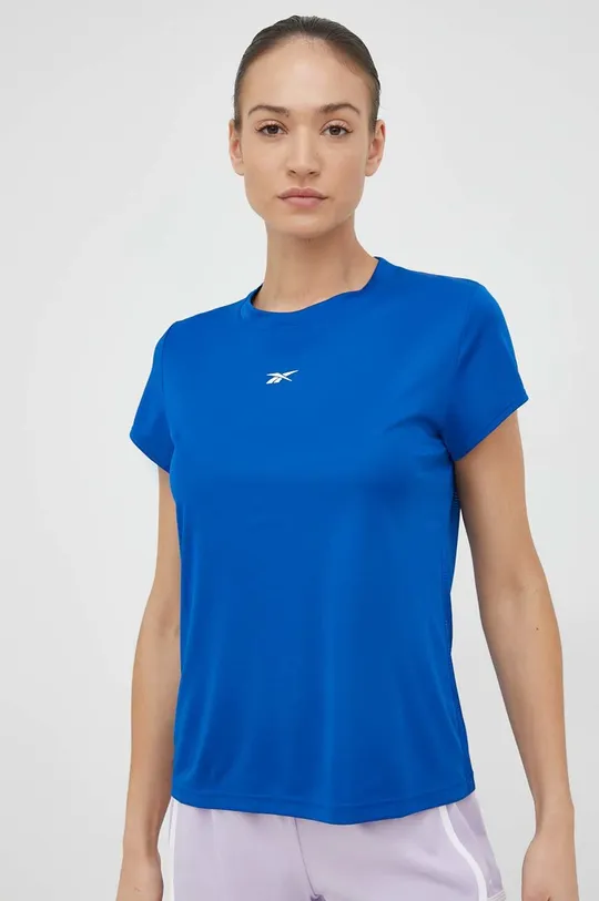 μπλε Μπλουζάκι προπόνησης Reebok Workout Ready Commercial Γυναικεία