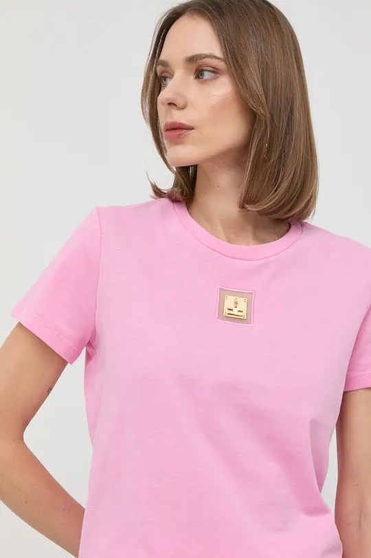 ροζ Βαμβακερό μπλουζάκι Elisabetta Franchi