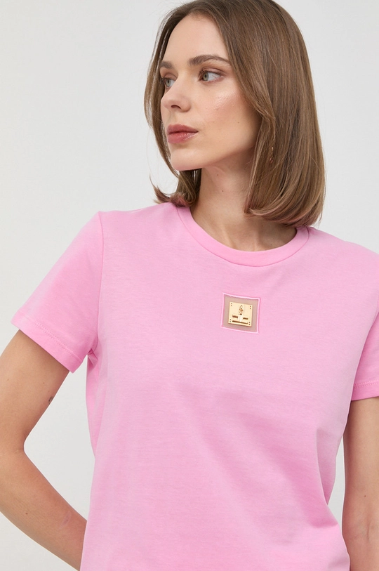 różowy Elisabetta Franchi t-shirt bawełniany