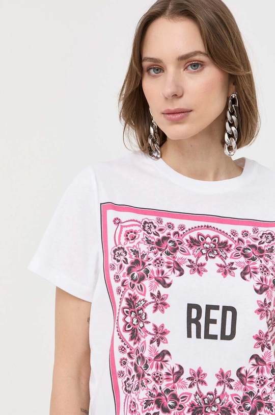 λευκό Βαμβακερό μπλουζάκι Red Valentino