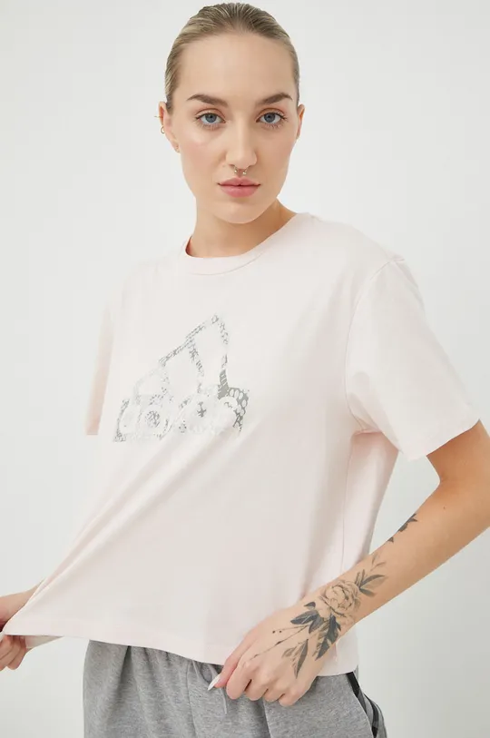 rosa adidas t-shirt in cotone Donna