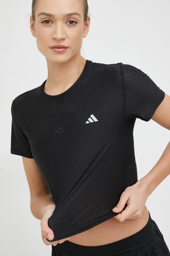 črna Kratka majica za tek adidas Performance Fast Ženski