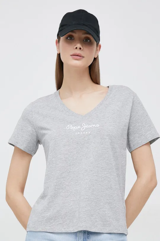 Μπλουζάκι Pepe Jeans Wendy V Neck γκρί