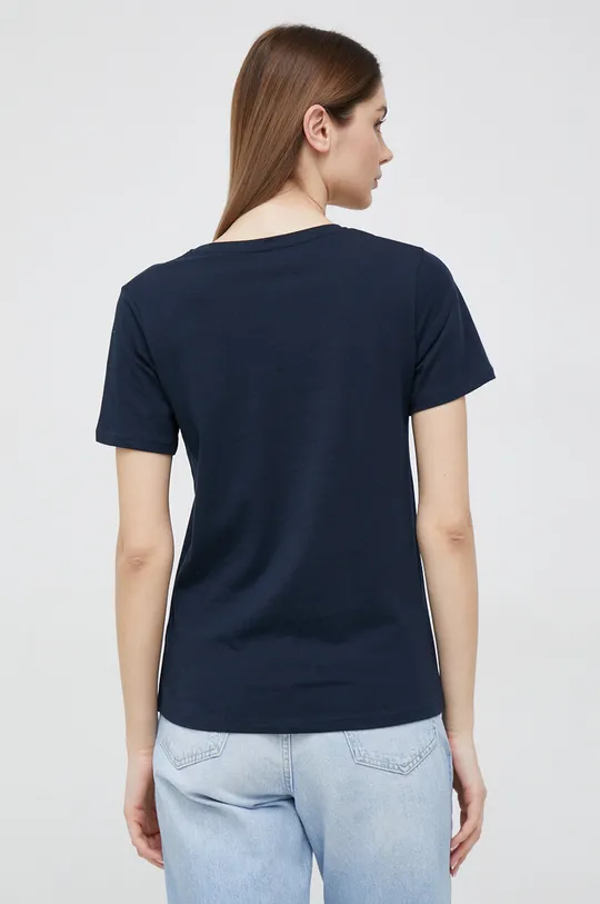 Βαμβακερό μπλουζάκι Pepe Jeans Wendy V Neck σκούρο μπλε