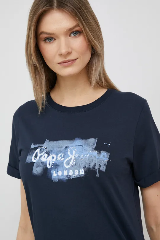 granatowy Pepe Jeans t-shirt bawełniany Goldie Damski
