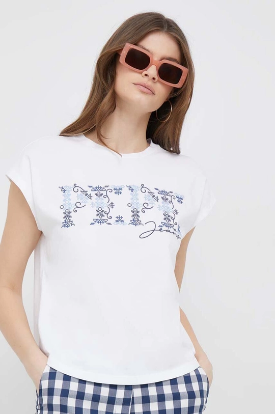 biały Pepe Jeans t-shirt bawełniany Nolly