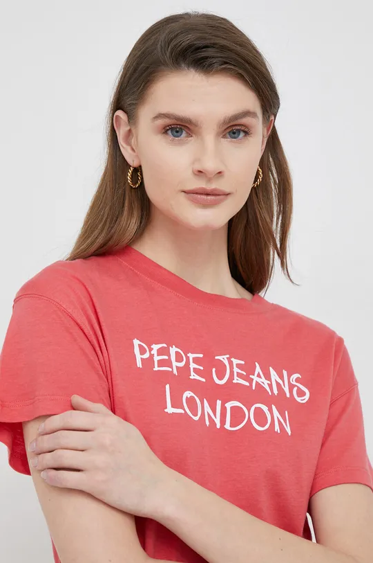 κόκκινο Μπλουζάκι Pepe Jeans Netty Γυναικεία