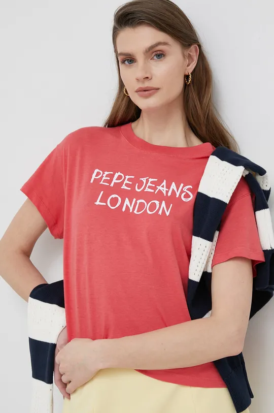 κόκκινο Μπλουζάκι Pepe Jeans Netty