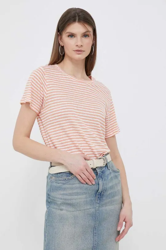 narančasta Majica kratkih rukava s dodatkom lana Pepe Jeans