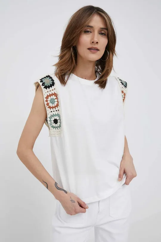 λευκό Βαμβακερό μπλουζάκι Pepe Jeans Ophelia Γυναικεία