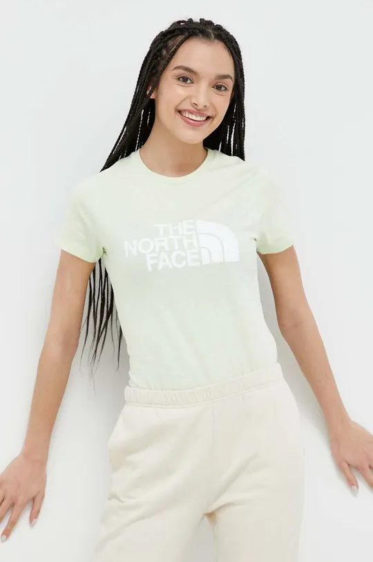 зелёный Хлопковая футболка The North Face Женский