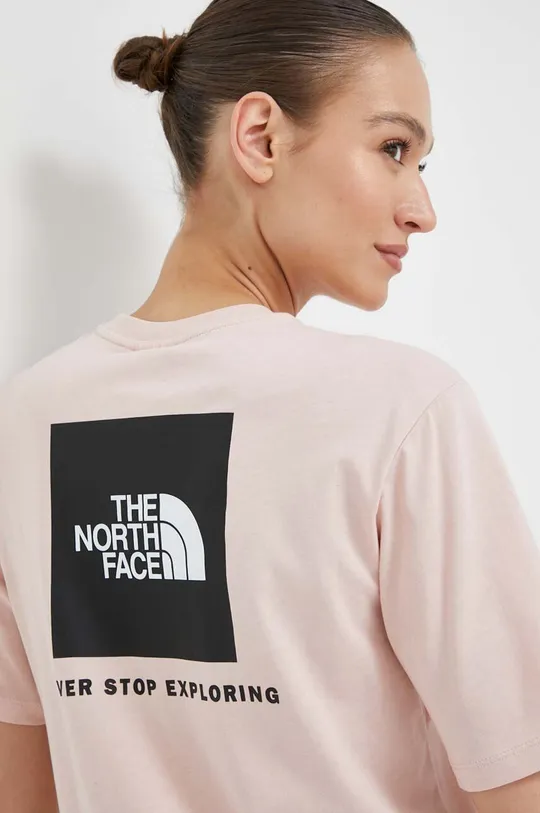 rózsaszín The North Face pamut póló Női