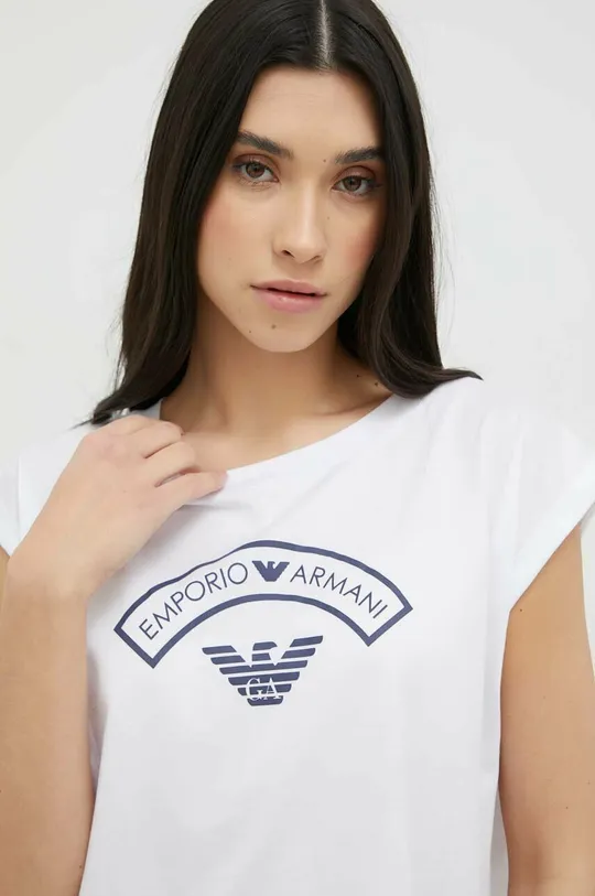 biela Bavlnené tričko Emporio Armani Underwear Dámsky