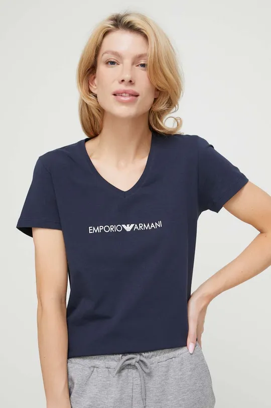 granatowy Emporio Armani Underwear t-shirt lounge Damski