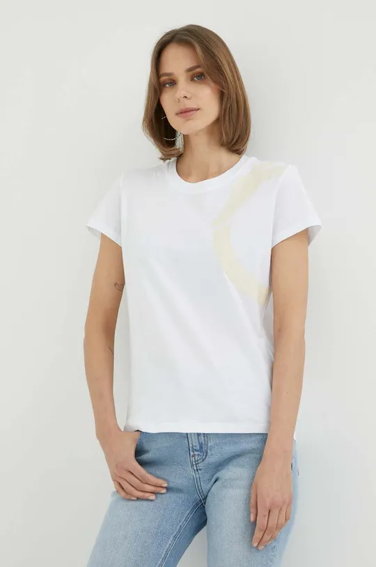 bijela Pamučna majica Trussardi Ženski