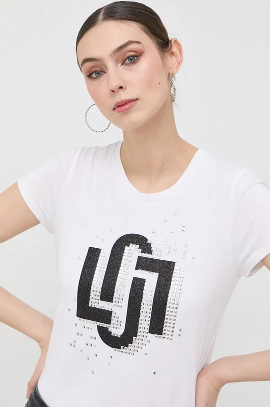 biały Liu Jo t-shirt bawełniany Damski