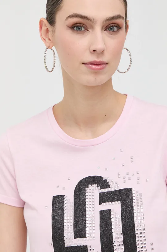 roza Bombažna kratka majica Liu Jo