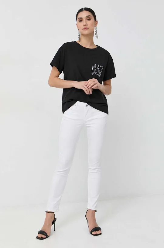 Liu Jo t-shirt bawełniany czarny