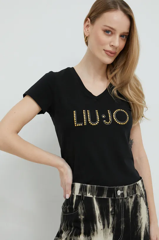 czarny Liu Jo t-shirt Damski