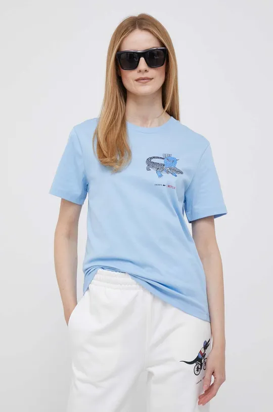 блакитний Бавовняна футболка Lacoste x Netflix