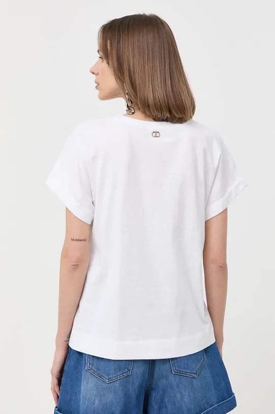 Βαμβακερό μπλουζάκι Twinset  Κύριο υλικό: 100% Βαμβάκι Προσθήκη: 95% Βαμβάκι, 5% Σπαντέξ Κέντημα: 100% Πολυεστέρας