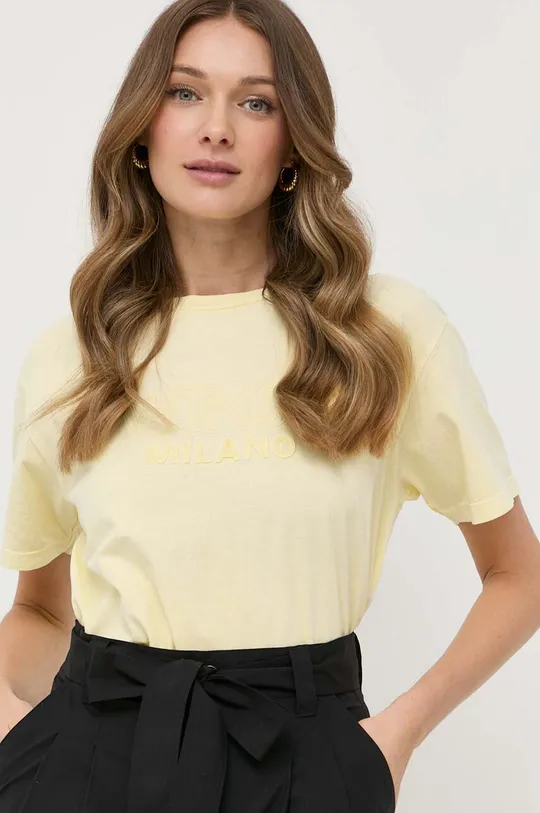 κίτρινο Βαμβακερό μπλουζάκι Twinset Γυναικεία