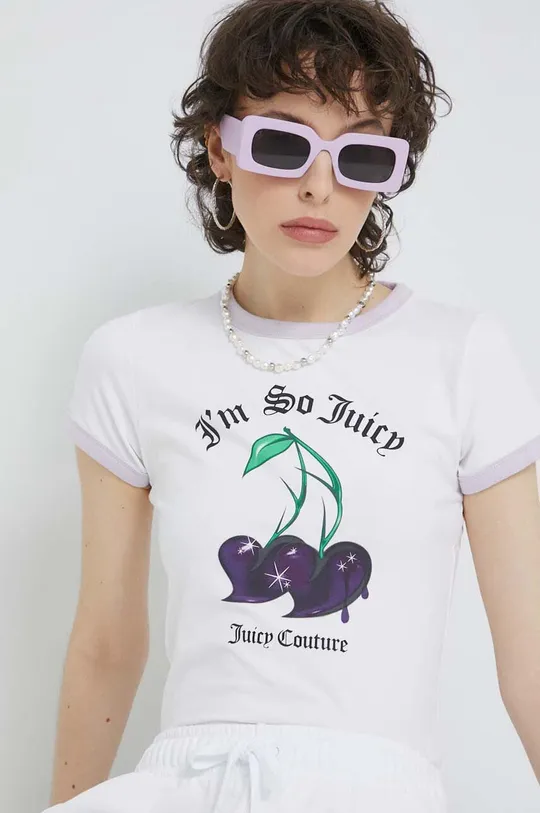 bijela Majica kratkih rukava Juicy Couture Ženski