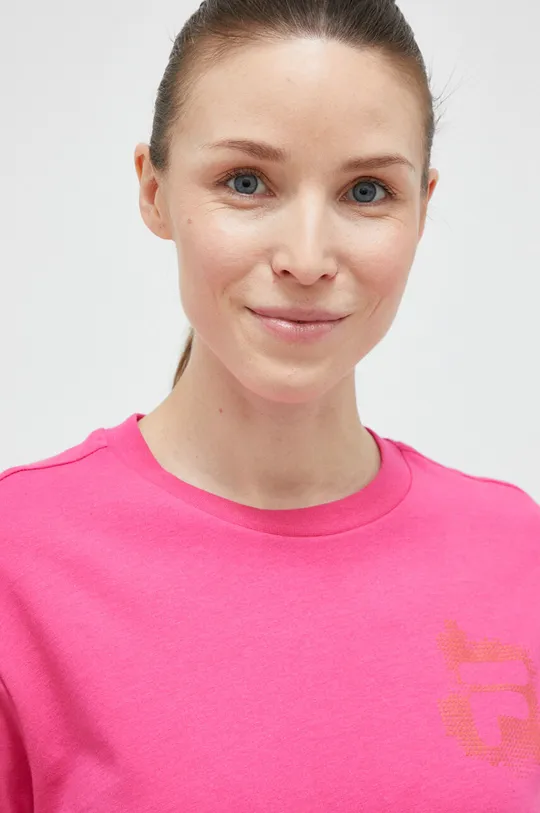 różowy Fila t-shirt bawełniany Damski