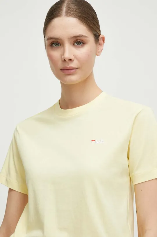 κίτρινο Βαμβακερό μπλουζάκι Fila