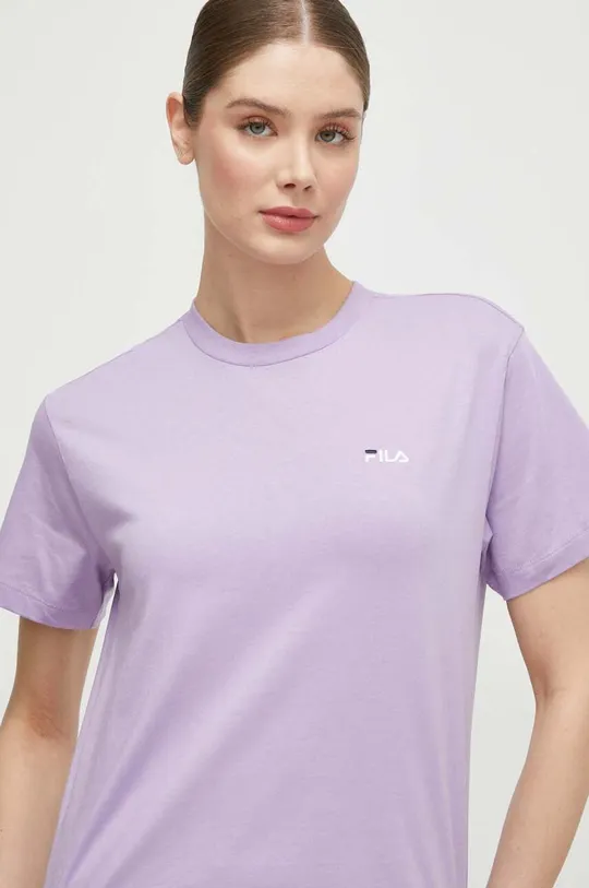 фиолетовой Хлопковая футболка Fila Женский