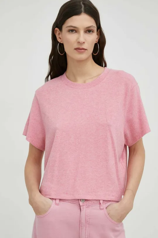 różowy American Vintage t-shirt Damski