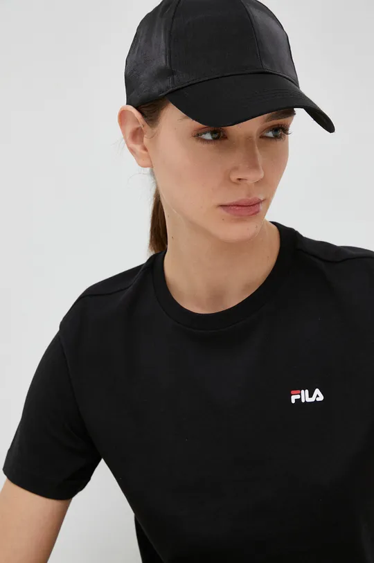 μαύρο Βαμβακερό μπλουζάκι Fila 2-pack