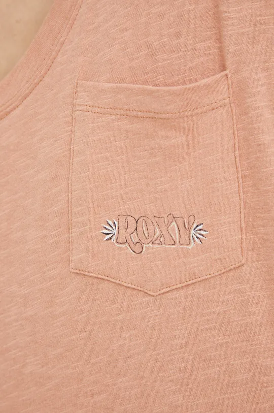 rjava Bombažna kratka majica Roxy