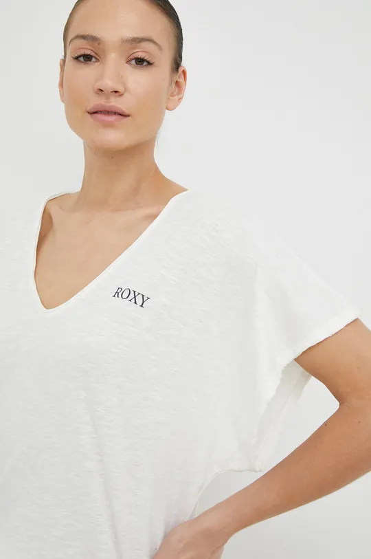 biały Roxy t-shirt bawełniany