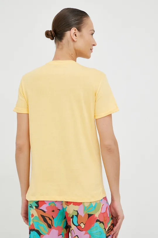 κίτρινο Βαμβακερό μπλουζάκι Roxy