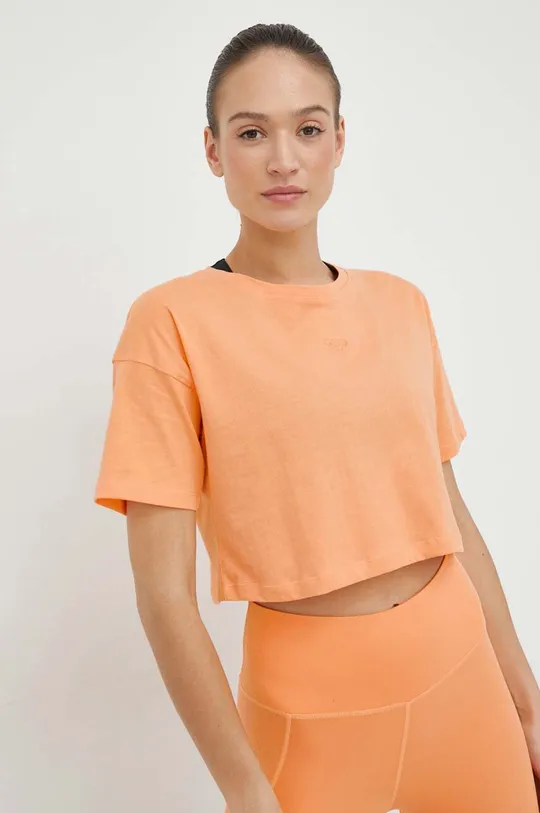 Kratka majica Roxy Essential x Mizuno oranžna