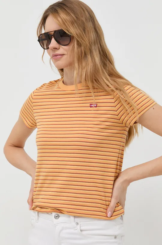 pomarańczowy Levi's t-shirt bawełniany Damski
