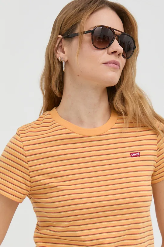 oranžna Bombažna kratka majica Levi's