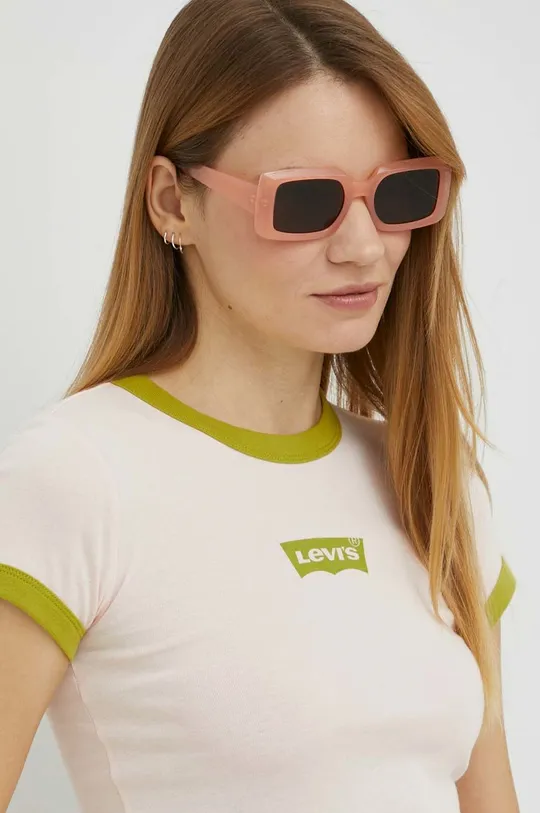 różowy Levi's t-shirt bawełniany