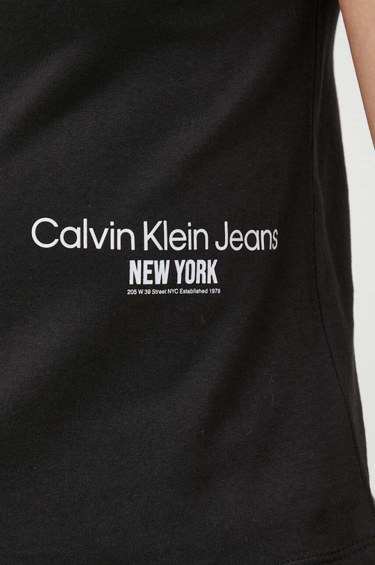 Βαμβακερό μπλουζάκι Calvin Klein Jeans J20J221047.PPYX μαύρο