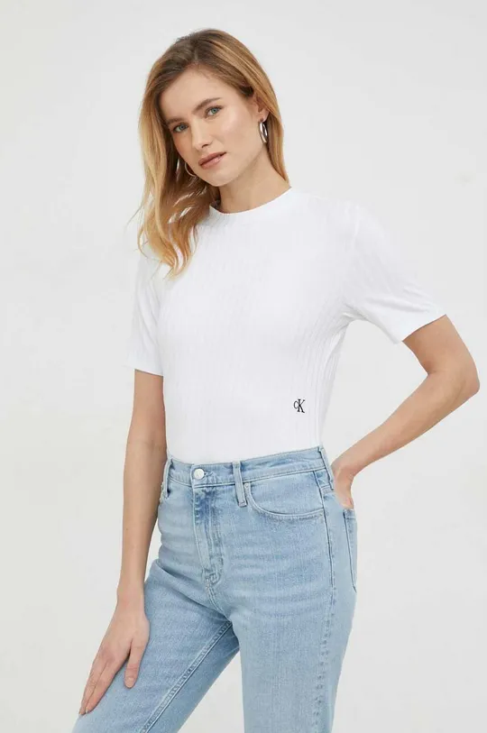 bela Kratka majica Calvin Klein Jeans Ženski