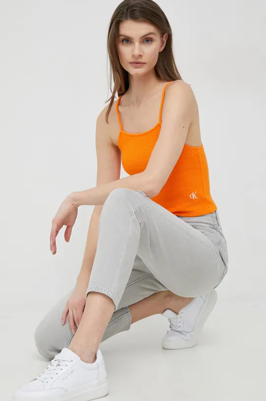 Calvin Klein Jeans top pomarańczowy