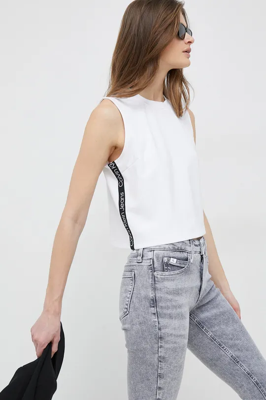 biela Tričko Calvin Klein Jeans