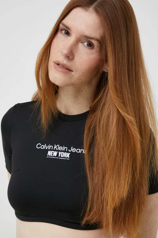 črna Kratka majica Calvin Klein Jeans