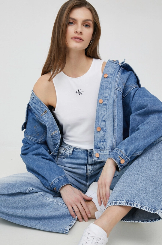 Top Calvin Klein Jeans λευκό