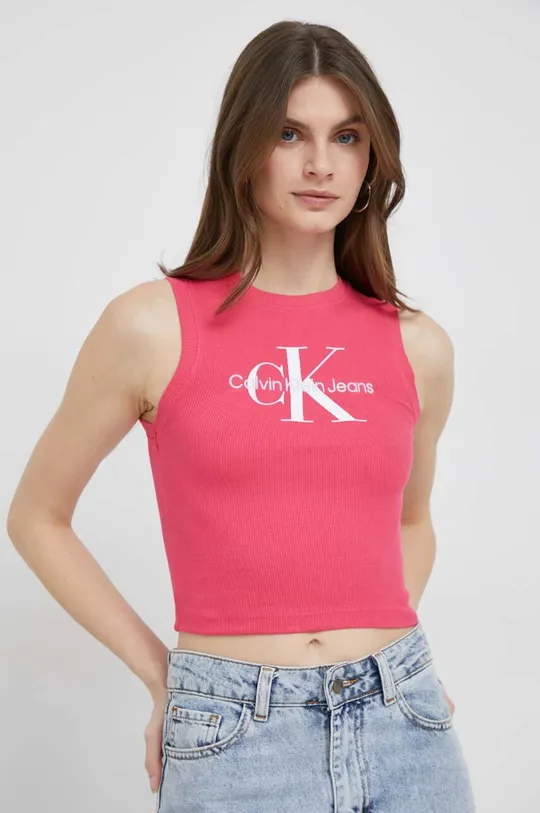 Top Calvin Klein Jeans ροζ