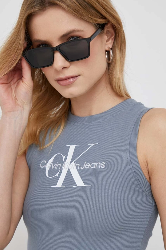 γκρί Top Calvin Klein Jeans